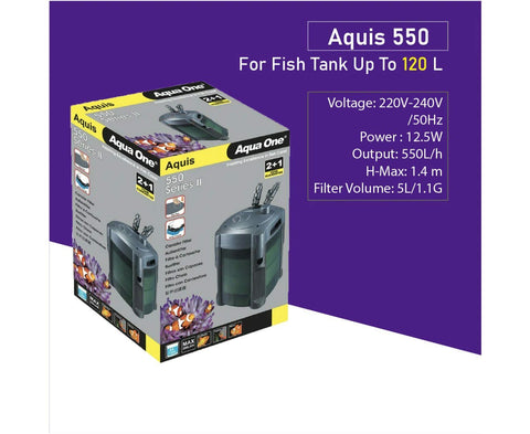 Aqua One Aquis 550 Series II Canister Filter 550L/H - Pet Wizard Australia