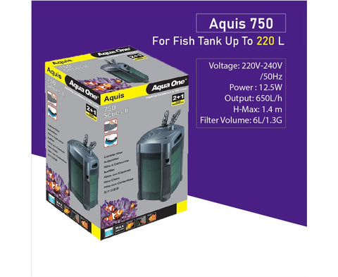 Aqua One Aquis 750 Series II Canister Filter 650L/H - Pet Wizard Australia