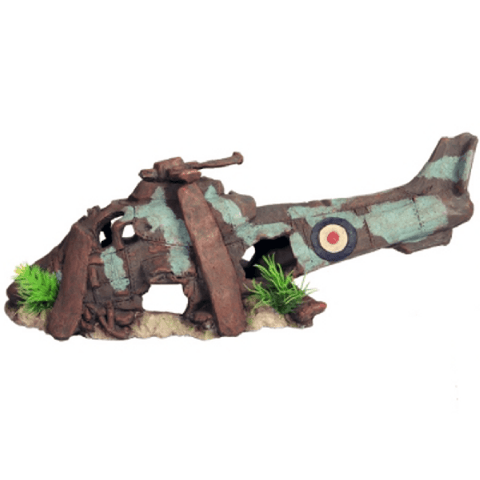 Aqua One Ruined Helicopter M Ornament - Pet Wizard Australia