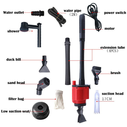 Aquarium Electric Siphon Pump Vacuum Cleaner Fish Tank Clean Water Change Gravel - Pet Wizard Australia