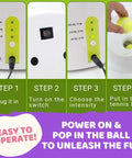 Automatic Ball Launcher Throwing Machine Dog Toys Interactive Tennis Pet 6Balls - Pet Wizard Australia