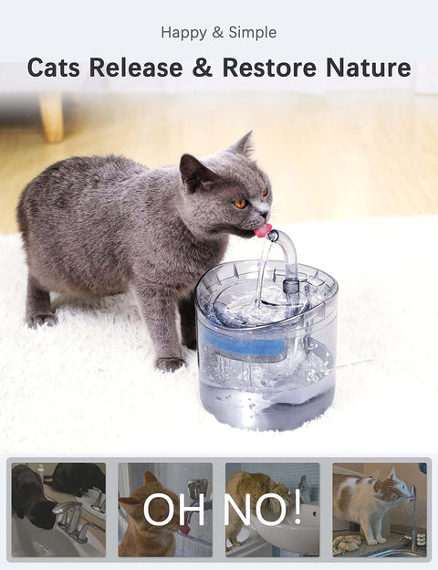 Cat Dog Water Fountain With Sensor Pet Water Dispenser 1.8L Automatic Drinking Fountain for Cats Kitty Indoor - Pet Wizard Australia