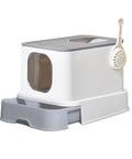 Cat Litter Box Fully Enclosed Kitty Toilet Trapping Sifting Odor Control Basin - Pet Wizard Australia