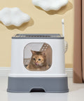 Cat Litter Box Fully Enclosed Kitty Toilet Trapping Sifting Odor Control Basin - Pet Wizard Australia