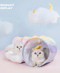 Cat Tunnel Sleep Bed 2 - in - 1 Collapsible Cat Tunnel Tubes Toys with Removable Mat - Pet Wizard Australia