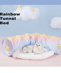 Cat Tunnel Sleep Bed 2 - in - 1 Collapsible Cat Tunnel Tubes Toys with Removable Mat - Pet Wizard Australia