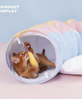 Cat Tunnel Sleep Bed 2 - in - 1 Collapsible Cat Tunnel Tubes Toys with Removable Mat - Pet Wizard Australia