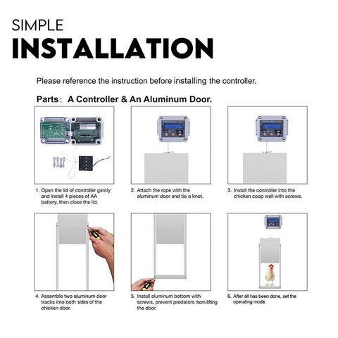 Chicken Coop Door with Digital LCD Screen to manage Timer and Sensor - Pet Wizard Australia