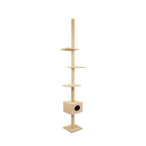 PaWz Cat Scratching Post Tree Cubby Beige-1831592715909992448