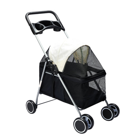 PaWz Large Pet Stroller Dog Cat Carrier Black-1864184624759050240