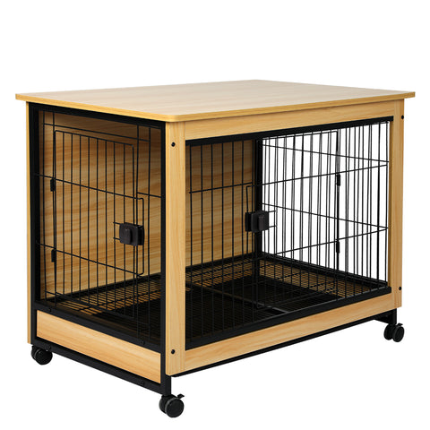 PaWz Wooden Wire Dog Kennel Side End L Large-1843791346691870720