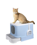 PaWz Cat Litter Box Fully Enclosed Kitty Blue-1831593109625114624