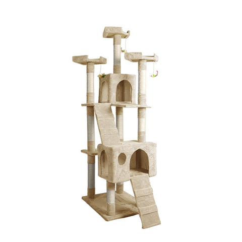 PaWz 184cm Cat Trees Scratching Post Beige-1831593107041423360