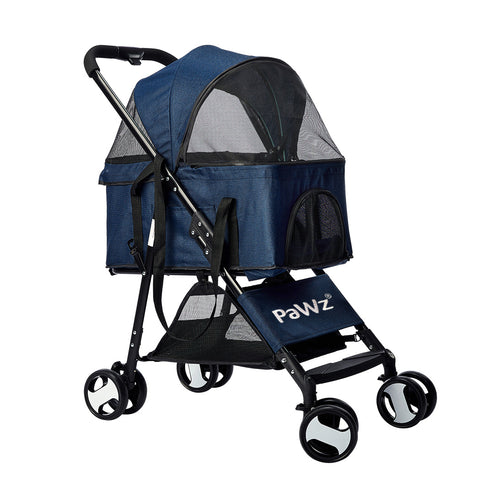 PaWz Large Pet Stroller Dog Cat Carrier Blue-1831592627137548288