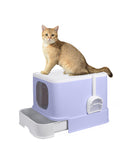 PaWz Cat Litter Box Fully Enclosed Toilet Purple-1831593109188907008