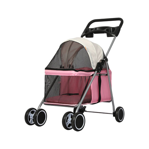 PaWz Pet Stroller Dog Cat Carrier Foldable Pink-1864184624901656576