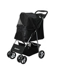 PaWz 4 Wheels Pet Stroller Dog Cat Cage Black-1831593119620141056