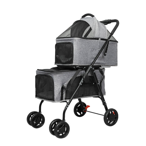 PaWz Two-tier Pet Stroller Double Dog-1910112546879311872
