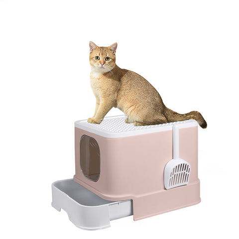 PaWz Cat Litter Box Fully Enclosed Kitty Coffee-1910112950874673152