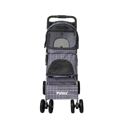 PaWz Large Pet Stroller Dog Cat Carrier Plaid-1843791302639095809