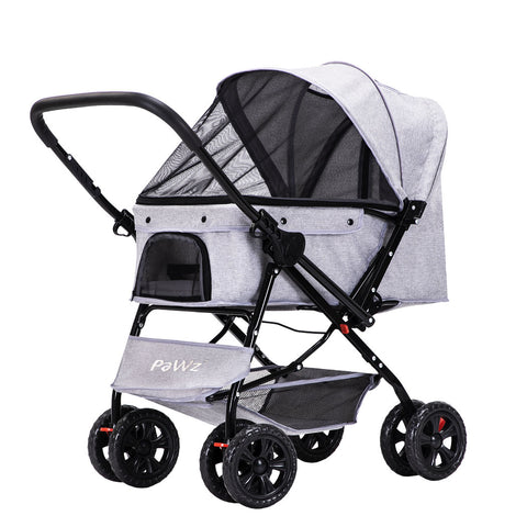 PaWz Pet Stroller Pram Dog Carrier Trailer Grey-1864184625195257857