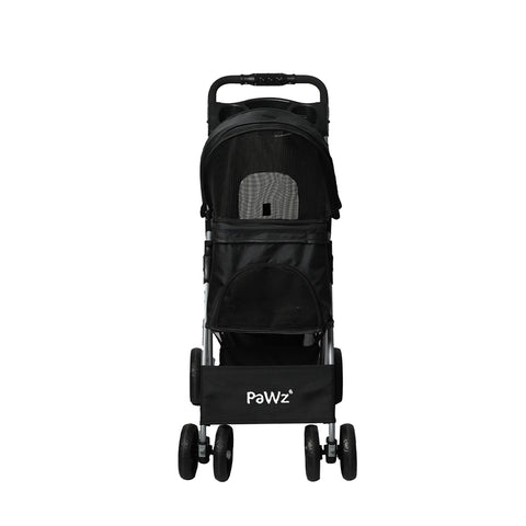 PaWz 4 Wheels Pet Stroller Dog Cat Cage Black-1831593119620141057