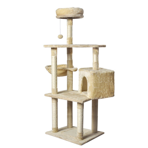 PaWz Cat Tree Toy Scratching Post Scratcher Beige-1831592739339374593