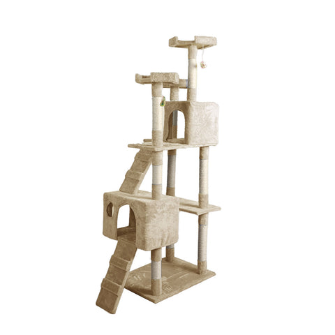 PaWz 184cm Cat Trees Scratching Post Beige-1864184313130651649