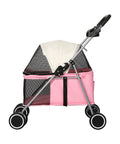 PaWz Pet Stroller Dog Cat Carrier Foldable Pink-1831592734469787649