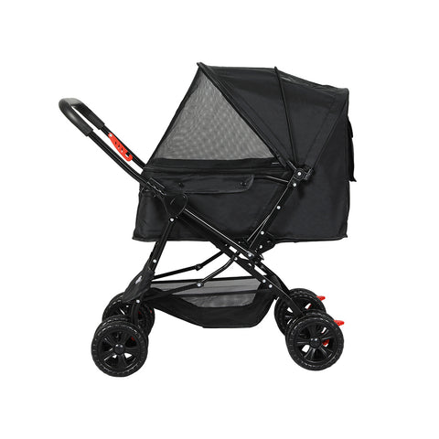 PaWz Pet Stroller Dog Cat Carrier Foldable Black-1831593120043765761