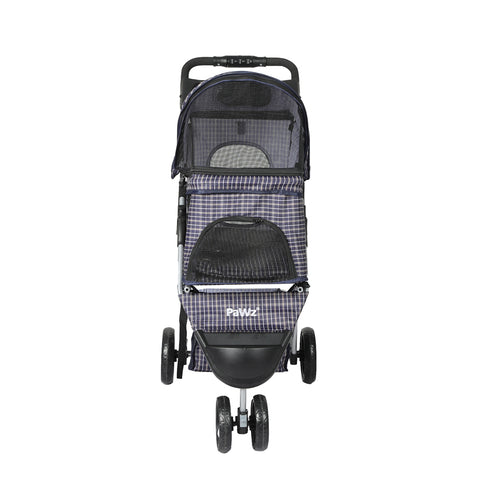 PaWz Large Pet Stroller Dog Cat Carrier Plaid-1831592690958077953