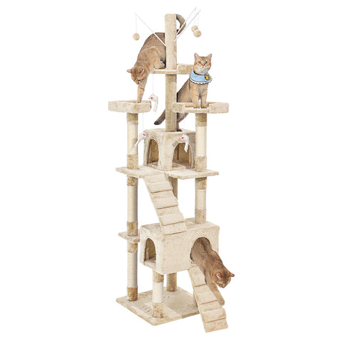 PaWz Cat Tree Scratching Post Scratcher Beige-1864184313503944705