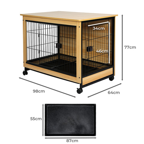 PaWz Wooden Wire Dog Kennel Side End XL X-Large-1831593140478414850