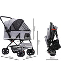 PaWz Pet Stroller Pram Dog Carrier Trailer Grey-1864184625195257858