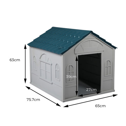 PaWz Dog Kennel Outdoor Indoor Pet Plastic L Blue-1864184512586584066