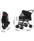 PaWz Pet Stroller Dog Cat Carrier Foldable Black-1910112545834930178