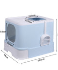 PaWz Cat Litter Box Fully Enclosed Kitty Blue-1831593109625114626