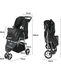 PaWz Large Pet Stroller Dog Cat Carrier Black-1831593098602483714