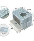 PaWz Foldable Cat Litter Box Tray Enclosed Blue-1864184536112435202