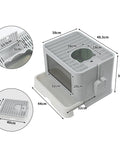 PaWz Foldable Cat Litter Box Tray Enclosed Grey-1864184536255041538