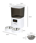 PaWz 5L Automatic Pet Feeder 2 Bowl White-1864184562561716226