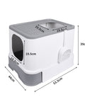 PaWz Cat Litter Box Fully Enclosed Kitty Grey-1864184494043566082