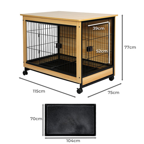 PaWz Wooden Wire Dog Kennel Side End XXL XX-Large-1843791346972889090