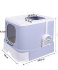 PaWz Cat Litter Box Fully Enclosed Toilet Purple-1910112951273132034