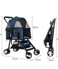 PaWz Large Pet Stroller Dog Cat Carrier Blue-1831592627137548290