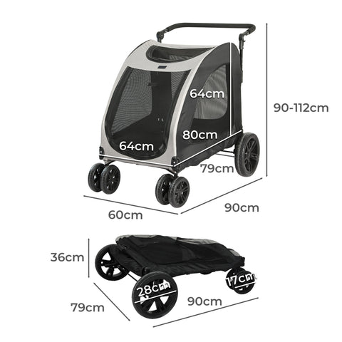 PaWz Pet Dog Stroller Pram Carrier Cat-1864184625530802178