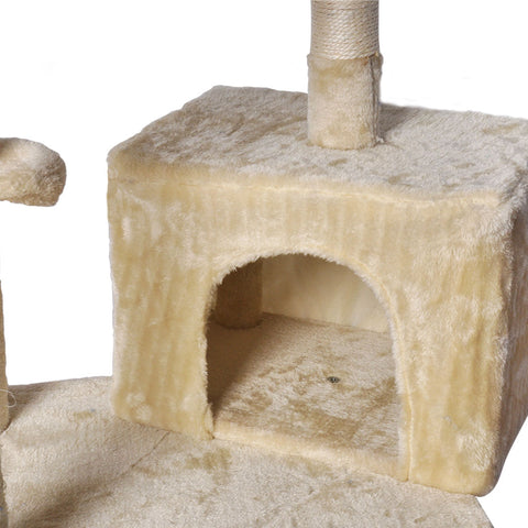 PaWz Cat Tree Toy Scratching Post Scratcher Beige-1864184314212782083