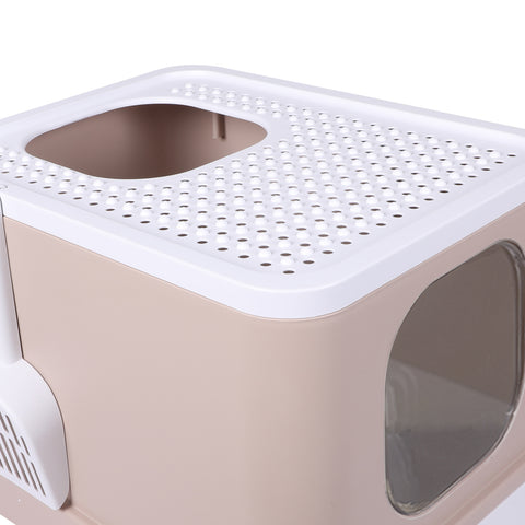 PaWz Cat Litter Box Fully Enclosed Kitty Coffee-1864184493900959747