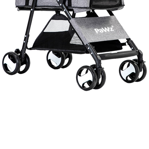 PaWz Large Pet Stroller Dog Cat Travel Grey-1831593123663450116