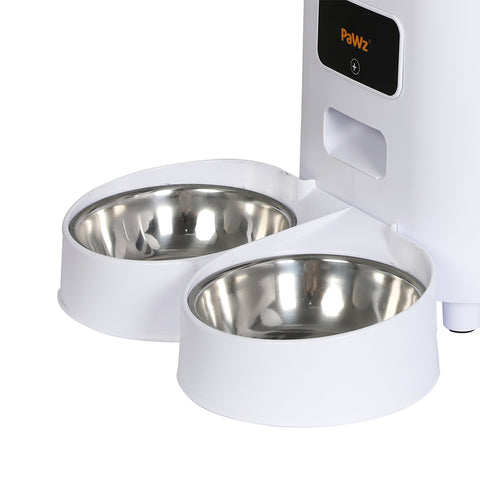 PaWz 5L Automatic Pet Feeder 2 Bowl White-1864184562561716228